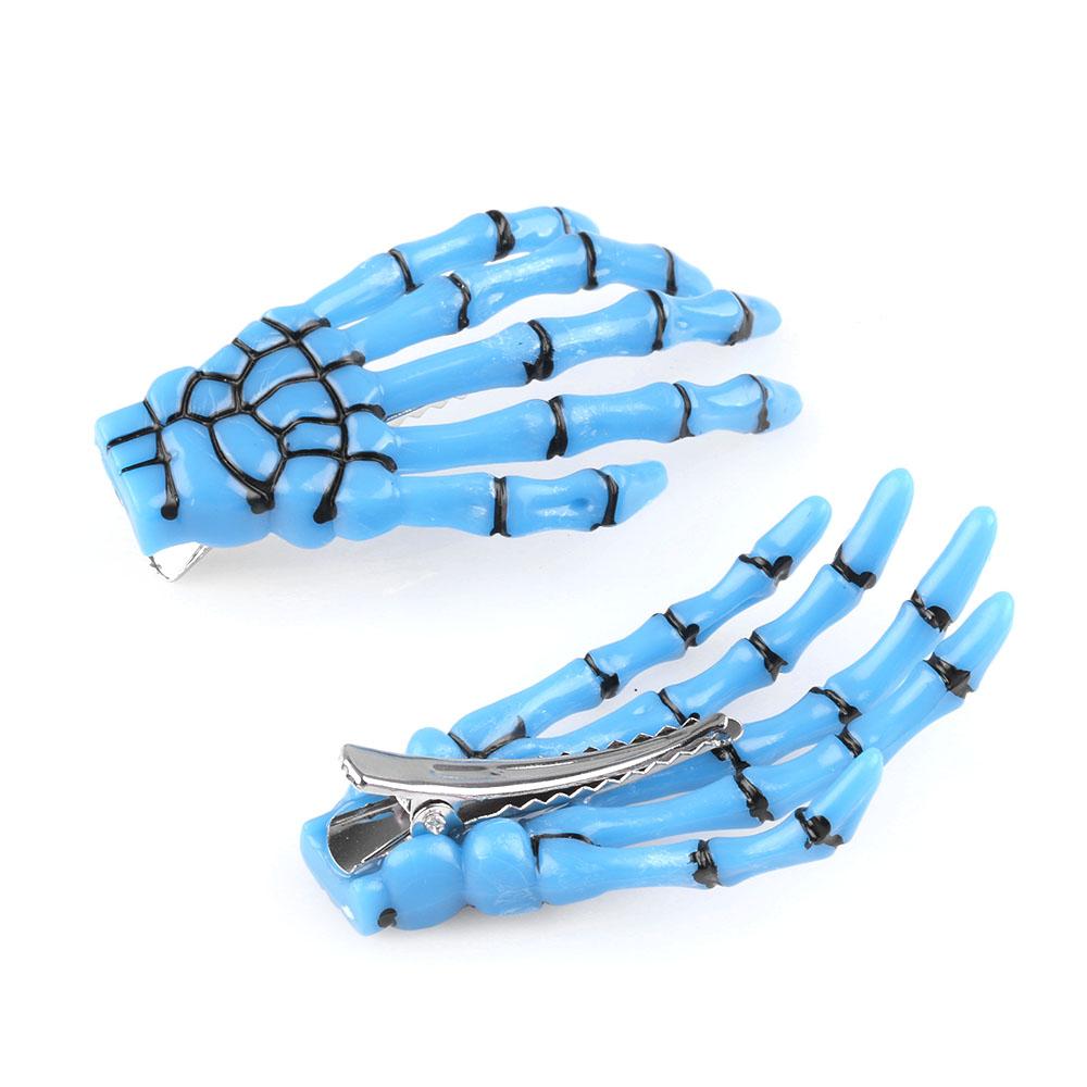 2 Pcs/Set New Skull Hand Bone Hairpin Gripper Ghost Skeleton Hair Clips Hairclips Bone Claw Hair Accessories Hairclip
