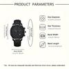 2 Pcs/set Men's Watch Wristwatch Set Casual Sport Men's Watch Set Quartz Pointer Date Watch Set for Holiday Gift Watches Set