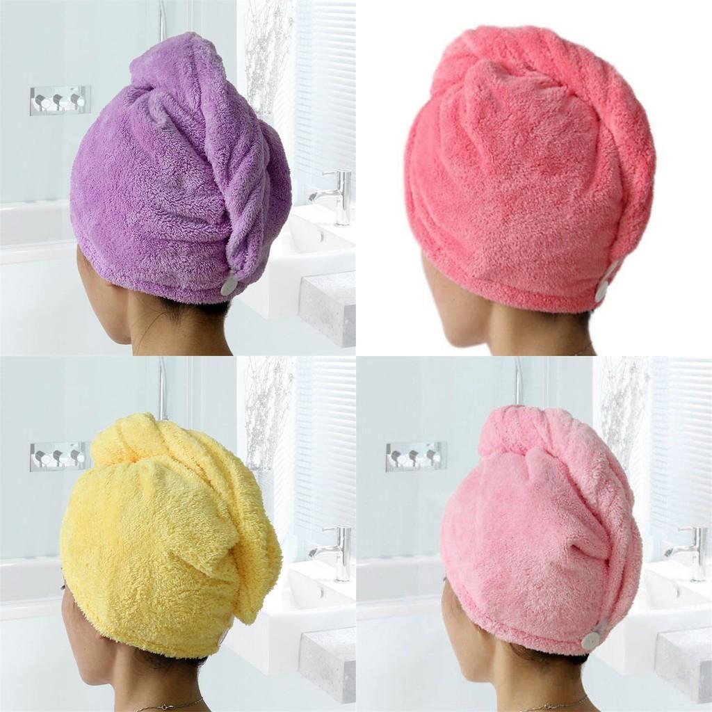 Coral Fleece Hair Towel Cap For Women Fast Dry Absorbent Shower Head Wrap