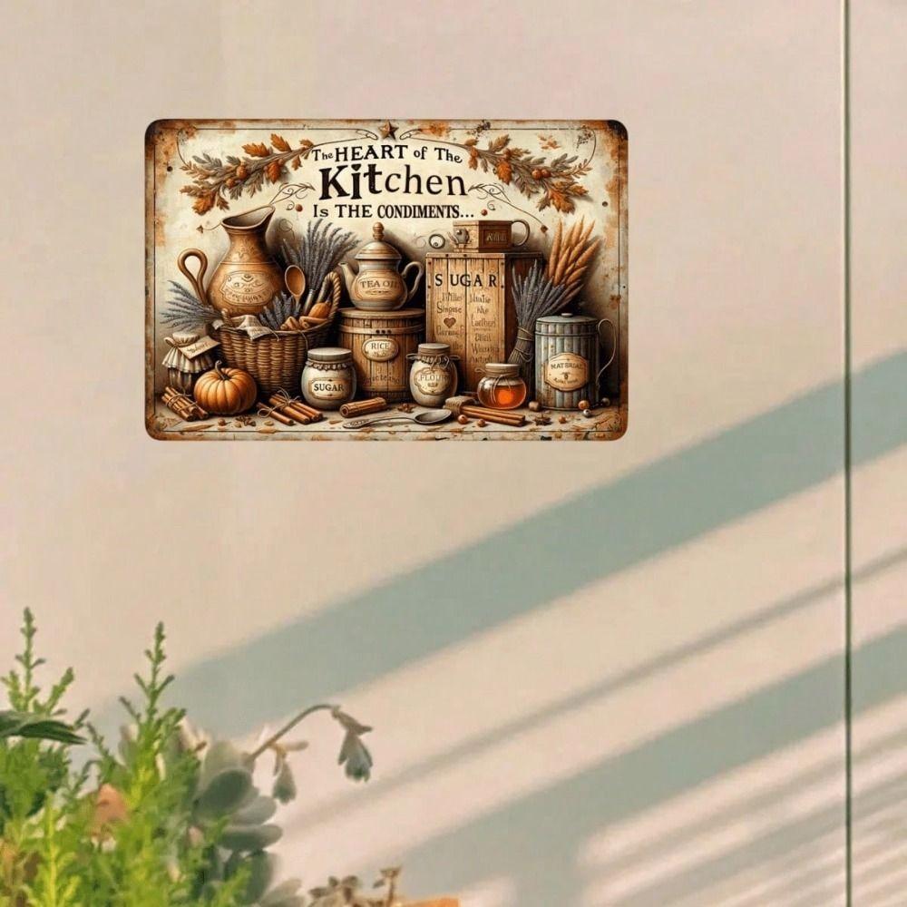 Vintage Metalowy Znak Dekoracja Ściany Kuchni Przyprawy Są Sercem Kuchni Wodoodporny Plakat z Blachy do Domu Kawiarni Baru Restauracji Prezent