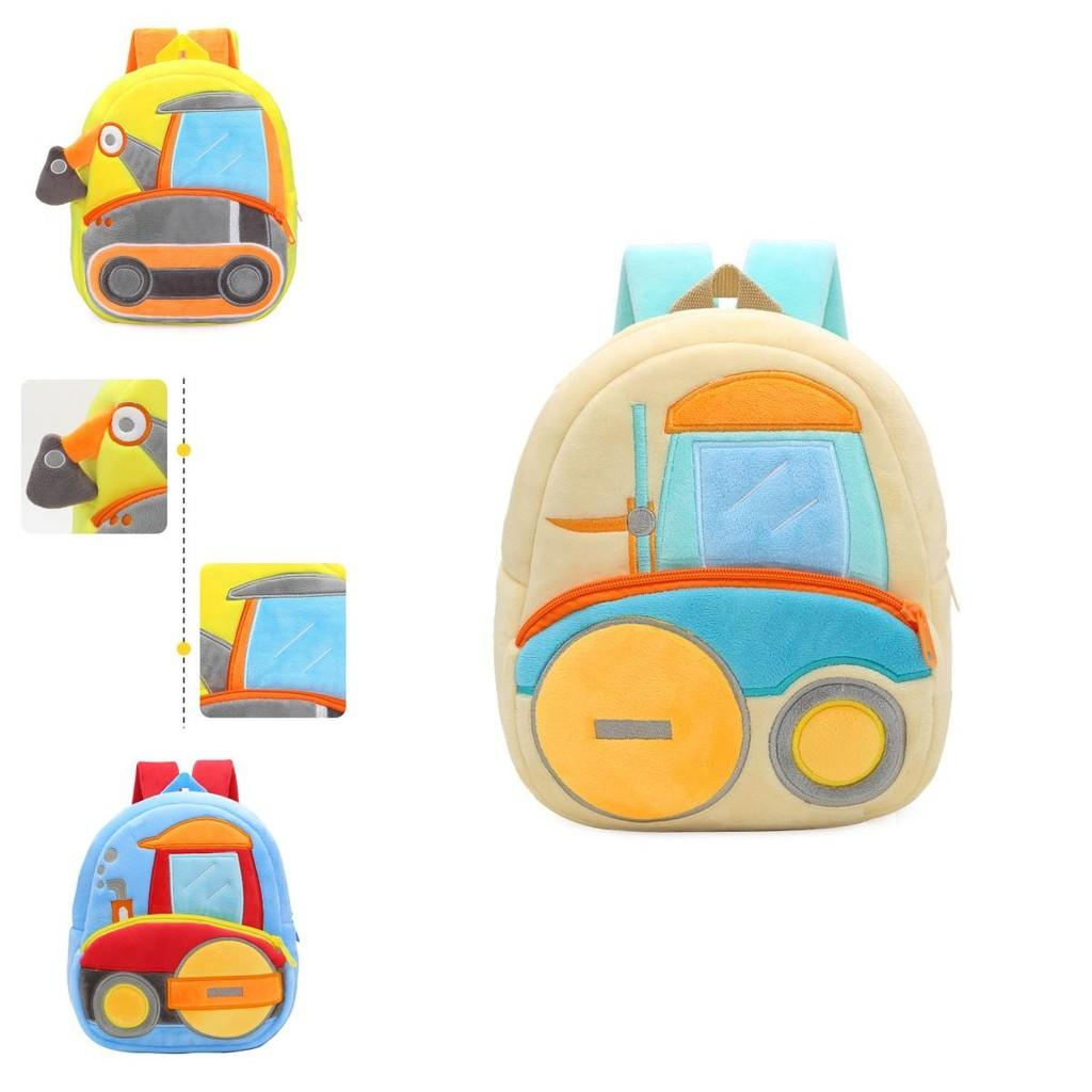 Entzückender Kinder Plüschrucksack mit Cartoon Bagger Design für Kleinkinder und Kindergarten