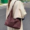 Zipper Suede Matte Hobo Bag Handbag Female Tote Bag Portable Vintage PU Crossbody Bag  Children