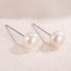 New Baroque Pearl Earrings for Women Small Temperament Flat Round Gentle Irregular Elegant Simple Cute Ear Jewelry