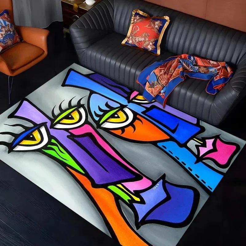 Picasso Abstract Style Painting Printed Carpet Fashion Non-slip Rug Living Room Bedroom Bathroom Kitchen Door Mat Decor Gift