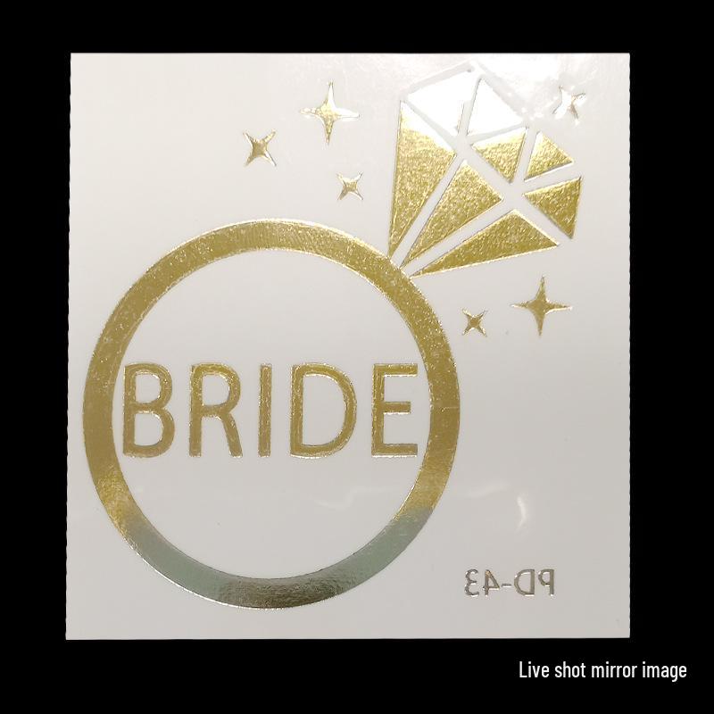 Team Bride Bachelorette Party Gold Foil Tattoo Stickers for Face or Body