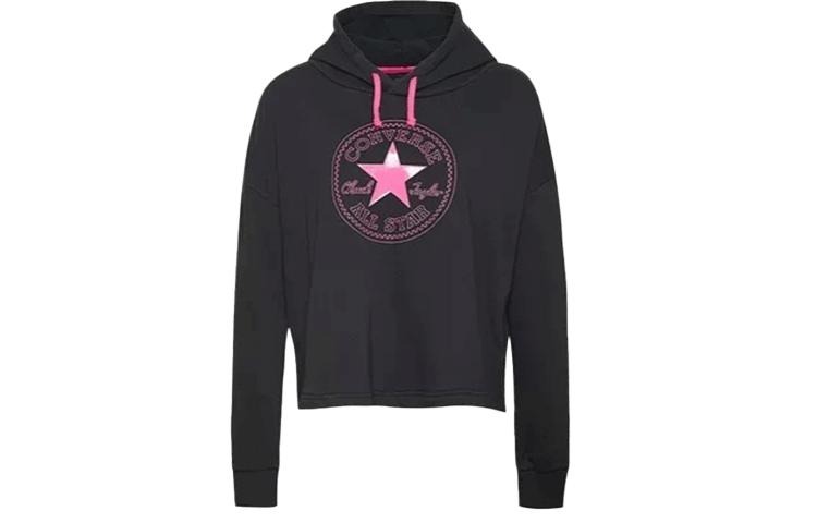 Converse Sweatshirts Women s Black Hooded Moderate Regular 10017873-A01 XXL