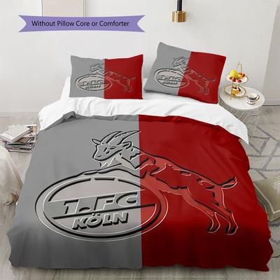 1. FC Köln Bedding Quilt Set Quilt Cover Pillowcase Home Decoration Birthday Gift (1 * Duvet Cover + 2 * Pillowcase, Without Core)
