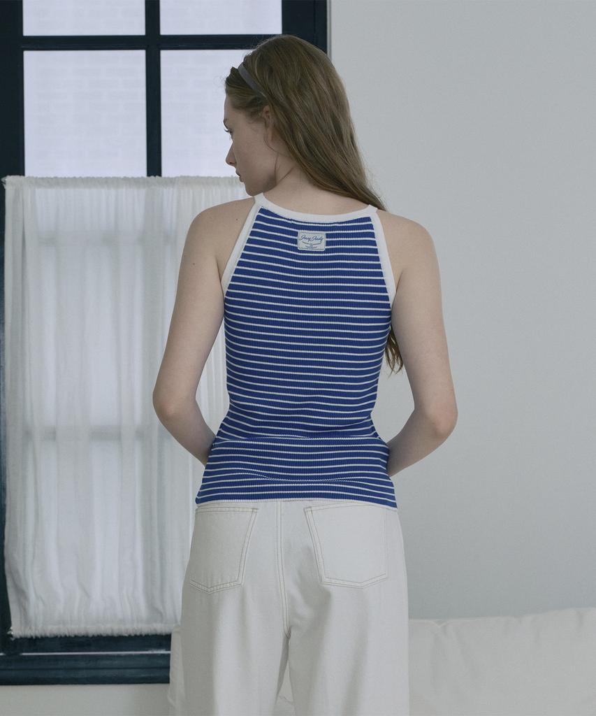 JUCYJUDY Striped Sleeveless Halter Knit J1Kt020A