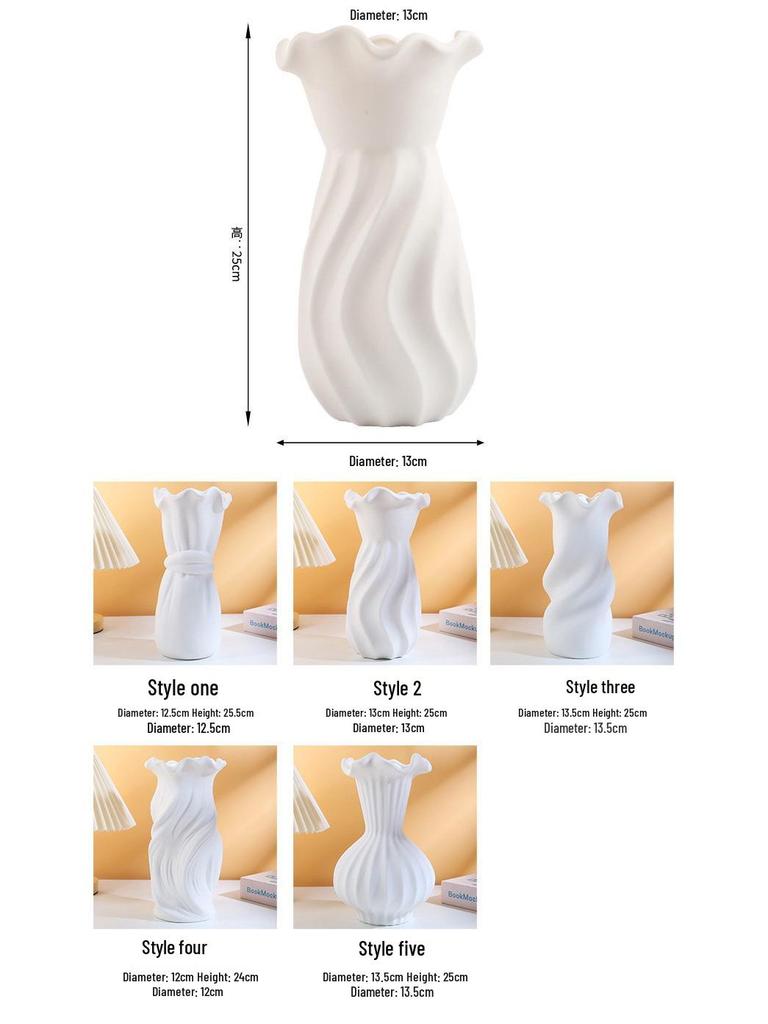 Elegant Ceramic Vase Ornament for Living Room or Dining Table - Light Luxury Home Decoration