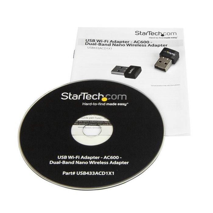 StarTech.Com Adaptateur USB WiFi - AC600 - Adaptateur Réseau Sans Fil Nano Bi-bande 802.11ac 1T1R - 2,4 GHz / 5 GHz (USB433ACD1X1)