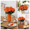 Long-lasting Decorative Flowers 1/6/12Pcs Artificial Geranium Flower with Green Leaves Realistic UV Resistant No Fading Fake Silk Indoor Outdoor