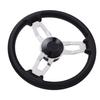 3 Spoke Destroyer Steering Wheel 13.5 Inch Stainless Steel Boat Steering Wheel with Foam Grip for Yacht