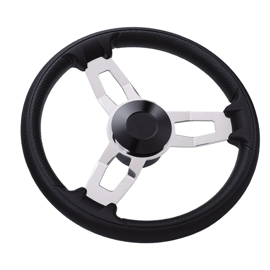 3 Spoke Destroyer Steering Wheel 13.5 Inch Stainless Steel Boat Steering Wheel with Foam Grip for Yacht