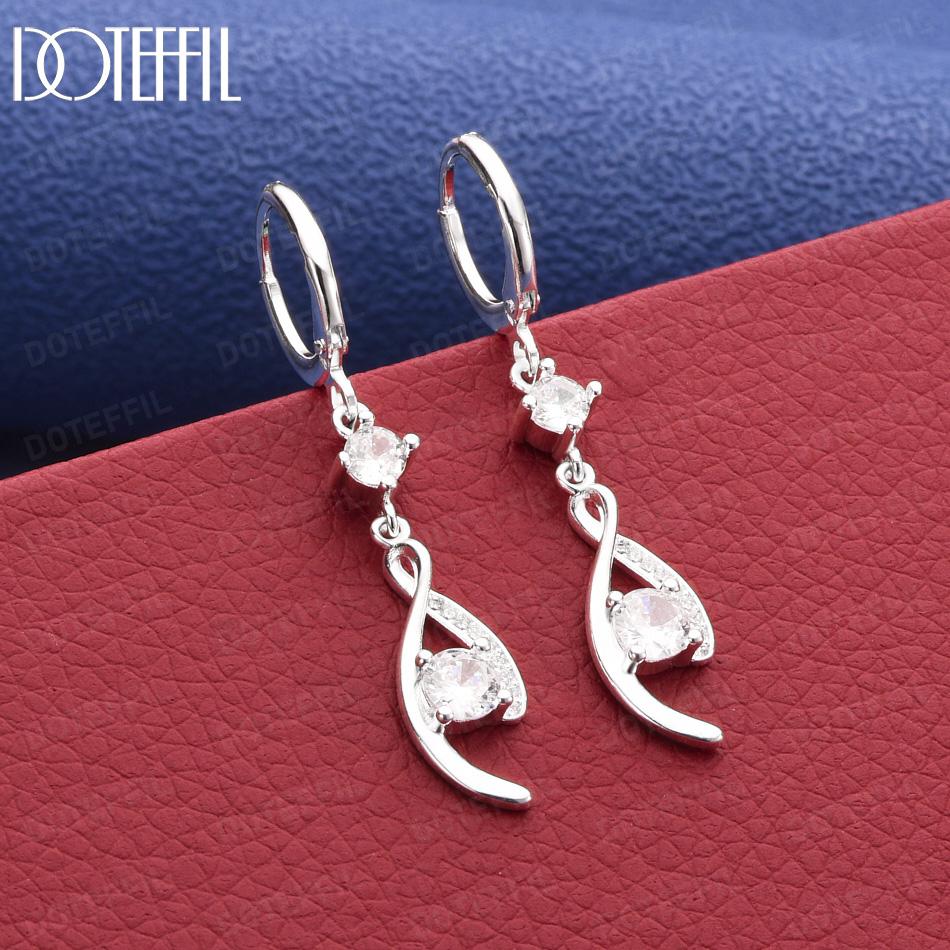 Exquisite 925 Sterling Silver AAA Zirconia Pendant Earrings - Charming Gift Jewelry