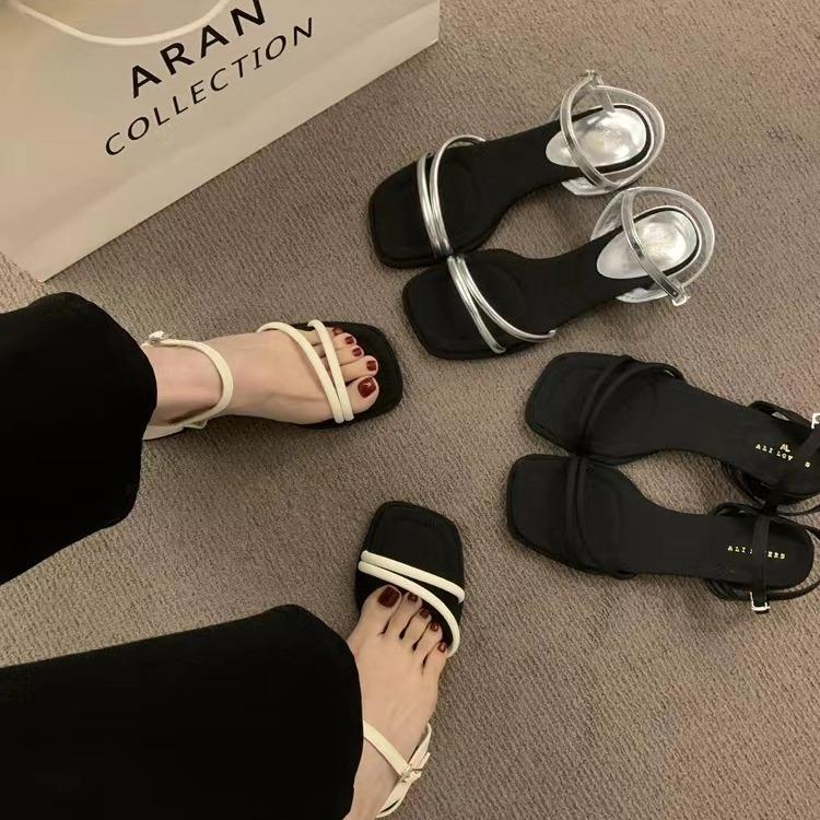 2025 Spring and Autumn New Roman Sandals Women's Open-toed High Heels Mezzanine Sandals French Niche Design Fairy