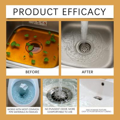 Drain Clog Remover Powder Pipe Dredge Agent Hair Grease Dissolver Kitchen Sink Bathroom Unblocker Fast Cleaning Tool 150g