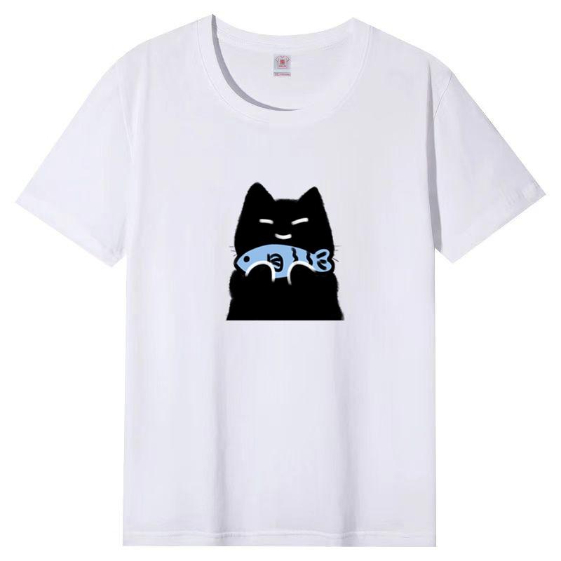 Dámské léto Populární tričko s krátkým rukávem Bavlna Prodyšné Volný top Potištěné tričko Ležérní