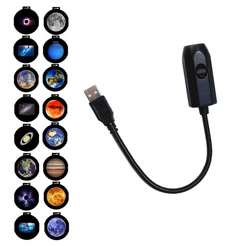 USB Starry Sky Projector Night Light Moon Earth Ceiling Lamp Remote Control 360 Degree Rotating Ambiance Light for Home Bedroom