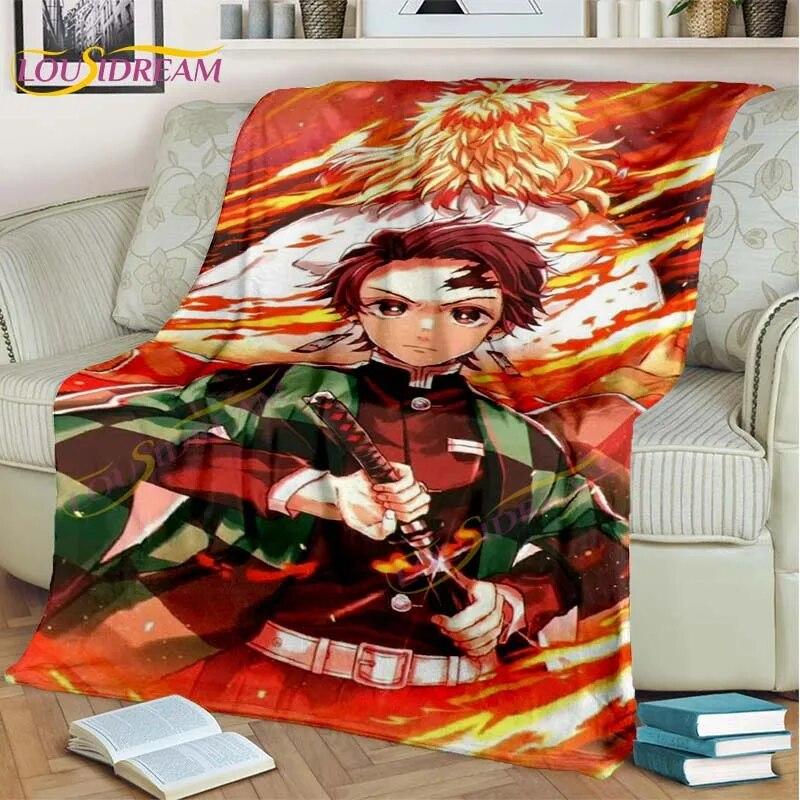 Japonské Anime Demon Slayer Deka Kreslená Deka Tomioka Giyuu Deka Potah na křeslo Deka Pohovka Přehoz přes postel Vějíř Dárek