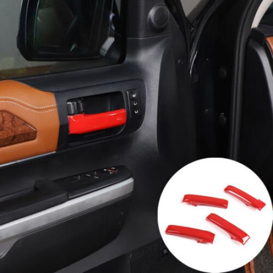 4pcs For Toyota Tundra 2007- Red ABS Inner Door Handle Cover Trim