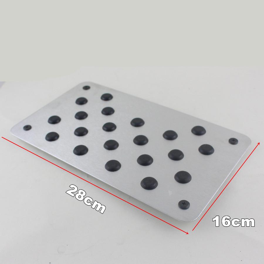 28*16*0.2cm Car Aluminum Alloy Non-slip Environmental Rubber Heel Plate Pedal