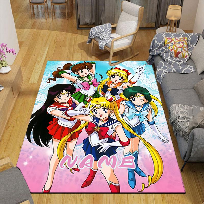 Custom 1Pc Sailor Moon Teamup Rug Office Carpet Indoor Outdoor Entrance Doormat Nonslip Soft And Comfortable Living Room D2915250