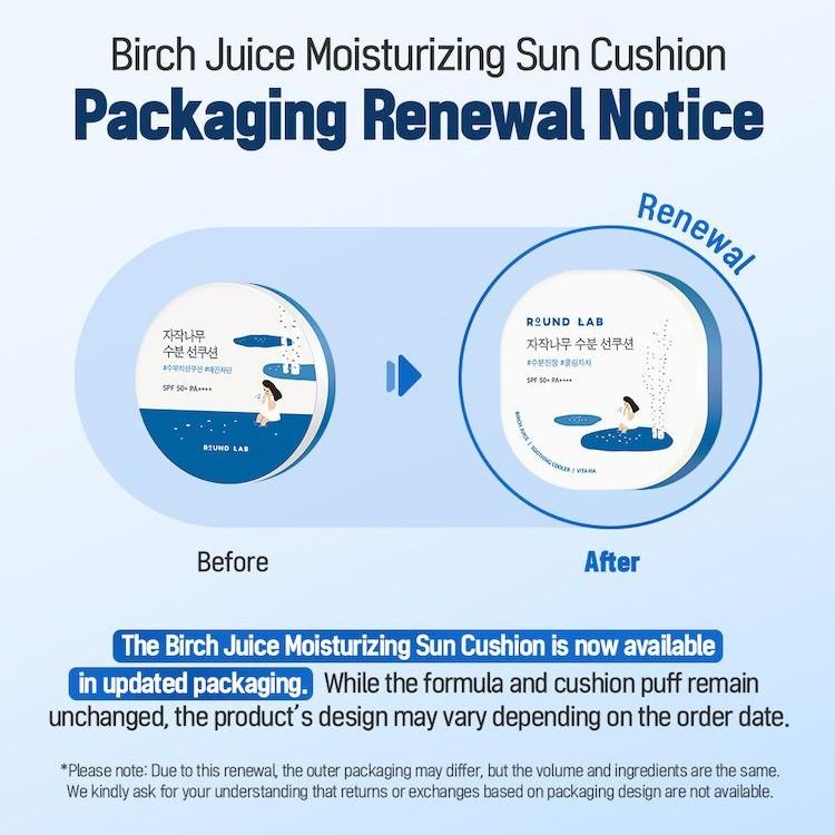 [ROUND LAB] Birch Juice Moisturizing Sun Cushion 15g SPF 50+ PA++++