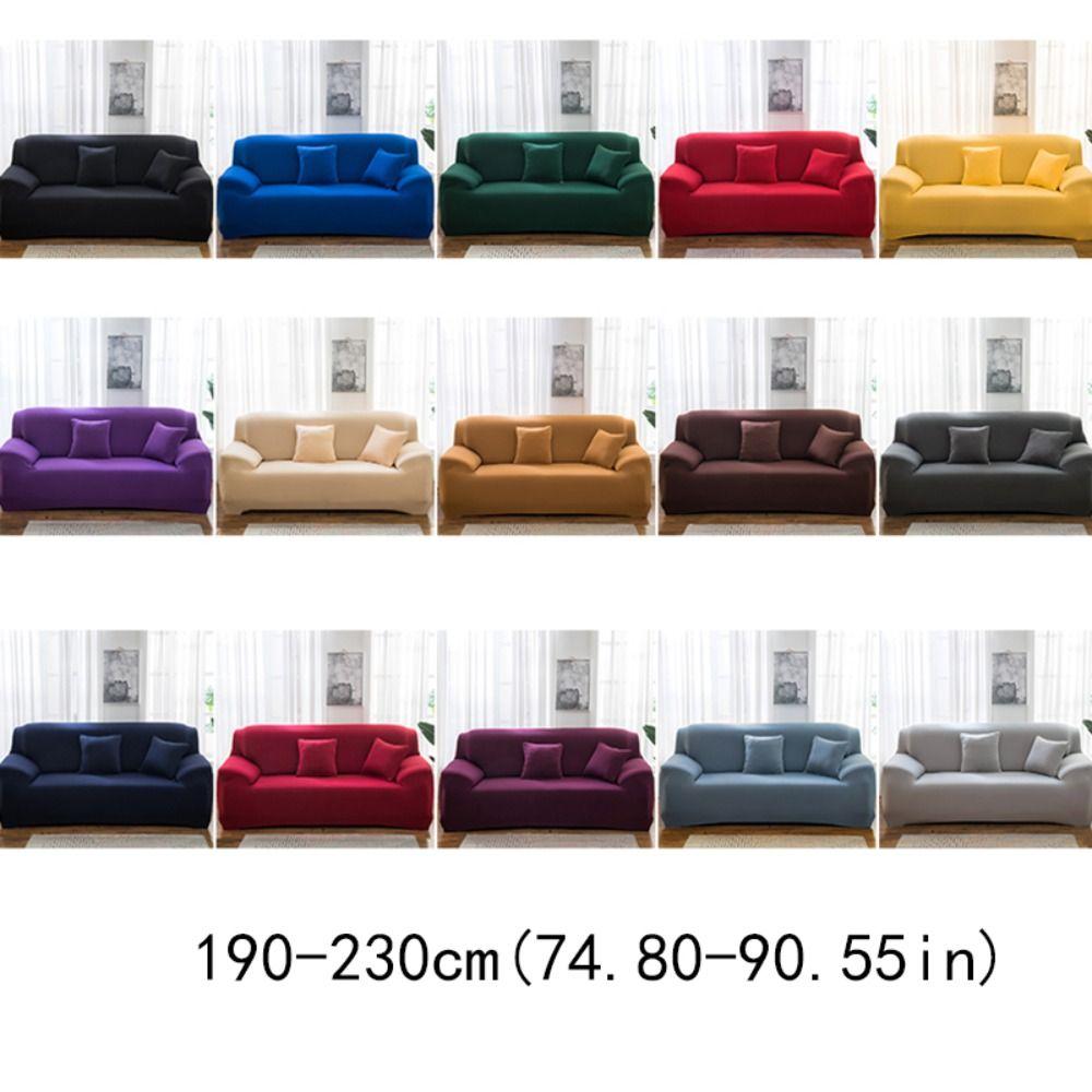 Elastic Solid Color 3 Seater Sofa Cover Dustproof Washable Stretch Couch Cover All-inclusive Extendable Sofa Protecter