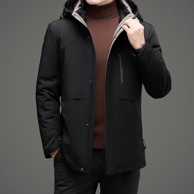 

Мужская куртка на гусином пуху, осенне-зимняя, новая, цельная, из трех частей, со съемной подкладкой, пуховая куртка из молочного шелка, плотное пальто 4XL