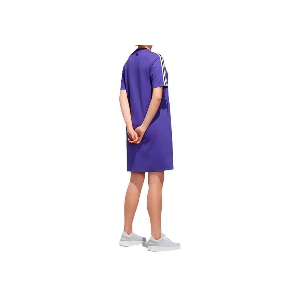 adidas Neo X Honor Of Kings Kollaboration Gongsun Li Lässiges Sportliches Rundhals Gerades Midi-Kleid Atmungsaktives Kurzarmkleid Damenkleider FS6132