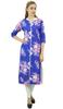 Bimba Women's Floral Printed Designer Straight Blue Casual   Sleeve Kurti -