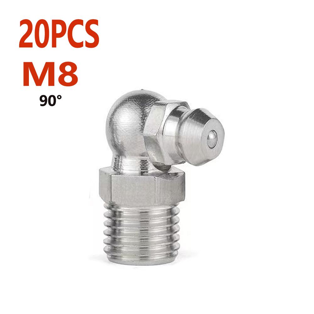 Stainless steel grease nozzle Thread 45°/90°/180° oil nozzle head straight curved oil injection nozzle lubricating oil Connector