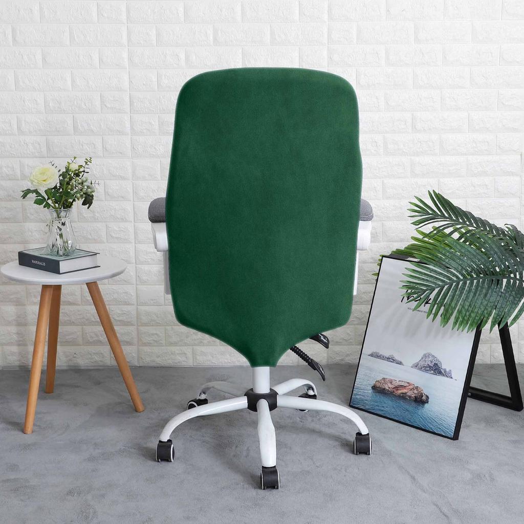 Green Velvet Swivel Chair Cover For Office Use