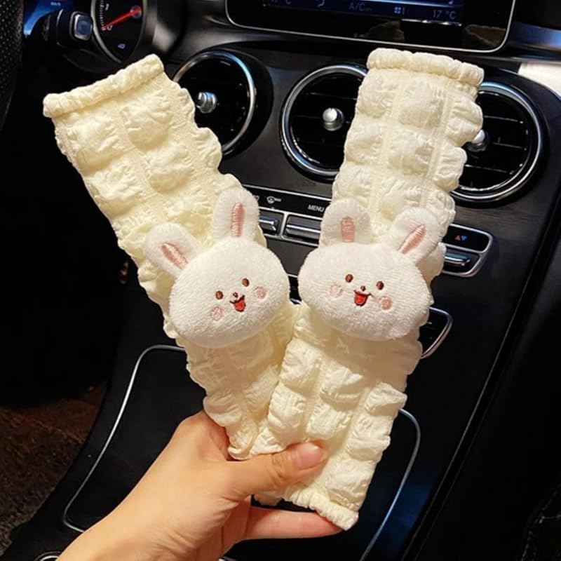 2 PCS Seat Belt Cover Pad, Cute Animal Cartoon Seatbelt Covers for Kids and Adults, Soft Spring Summer Seat Belt Cover, Seatbelt Cushion, Car Seat