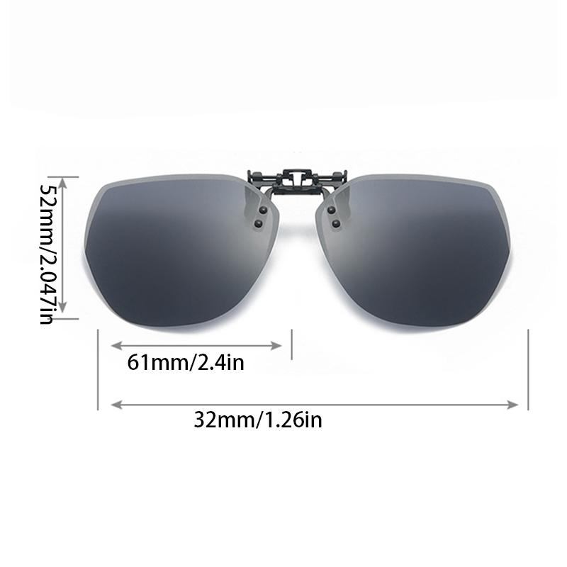 Nicht polarisierte Herren Übergroße Fahr-Clip-on-Sonnenbrille Damen Quadratische Nachtsicht-Brille