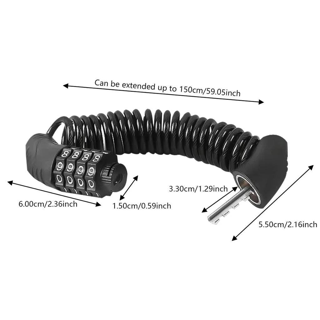 1PCS Mini Portable Bicycle Lock Stretchable Rope Password Helmet Lock Mountain Bike Backpack Luggage Anti-thef Locks Accessories