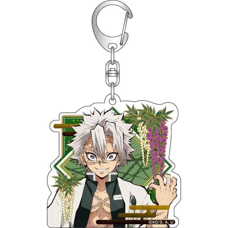 Keychain Pendant Anime Demon Slayer Kimetsu No Yaiba Kamado Tanjirou Double Sided HD Bag Pendant Gift For Fans Cosplay Props Jewelry Gift