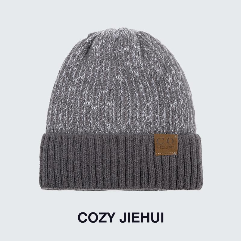 Winter Herren Doppelwollmütze Erwachsene Neu Fleece Verdickt Warme Strickmütze CO