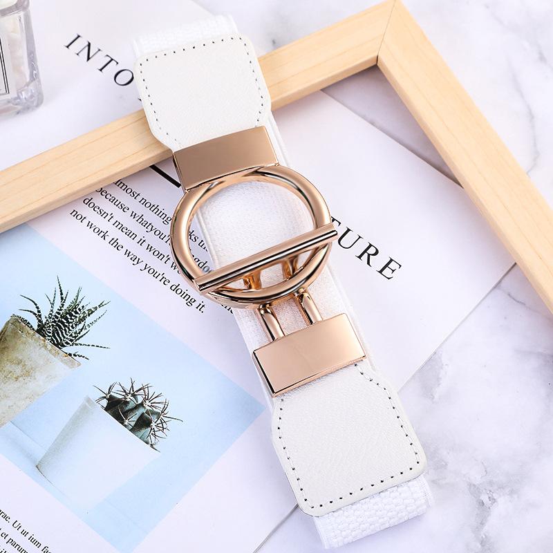 1PC Korean Version Alloy Buckle, Wind Chasing Women's Fashion Model, Casual Elastic Elastic Waist Seal