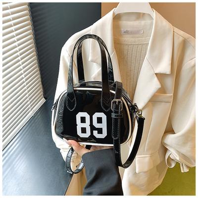 New Messenger Bag Women's Style Bowling Handbag Fashion Contrasting Color Polka Dot Casual Fashion Shoulder Bag