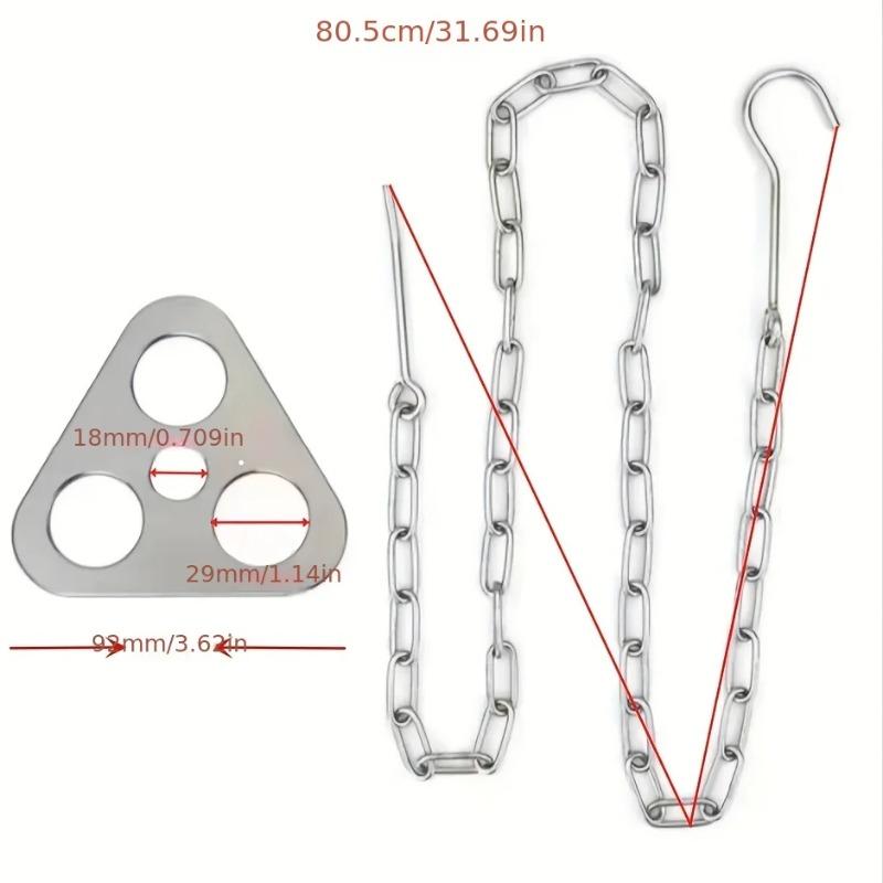 Treppiede Portatile Smontabile per Barbecue da Esterno, Supporto Sospeso in Acciaio Inossidabile, Set Supporto Triangolare per Pentola da Griglia per Falò da Campeggio