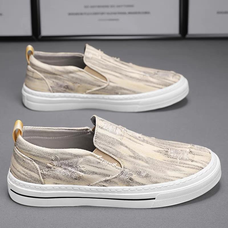 Fashion Men's Casual Canvas Shoes Summer Slip On Loafers For Men Flats Breathable Driving Shoes Male Cloth Walking Sneakers Shoes