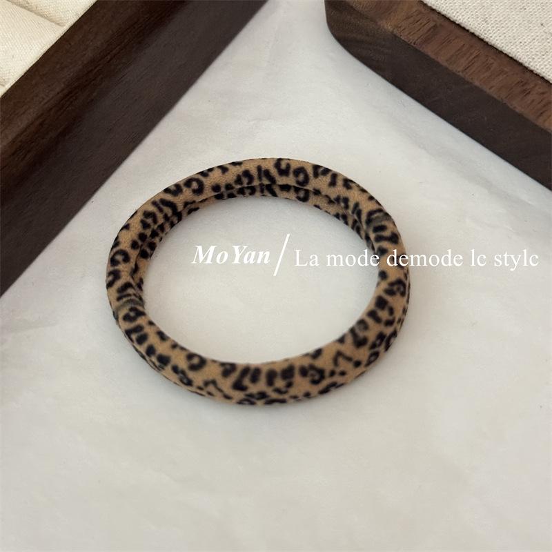Elastico per Capelli a Coda di Cavallo con Stampa Leopardo ad Alta Elasticità - Fascia Resistente Senza Cuciture per Donne