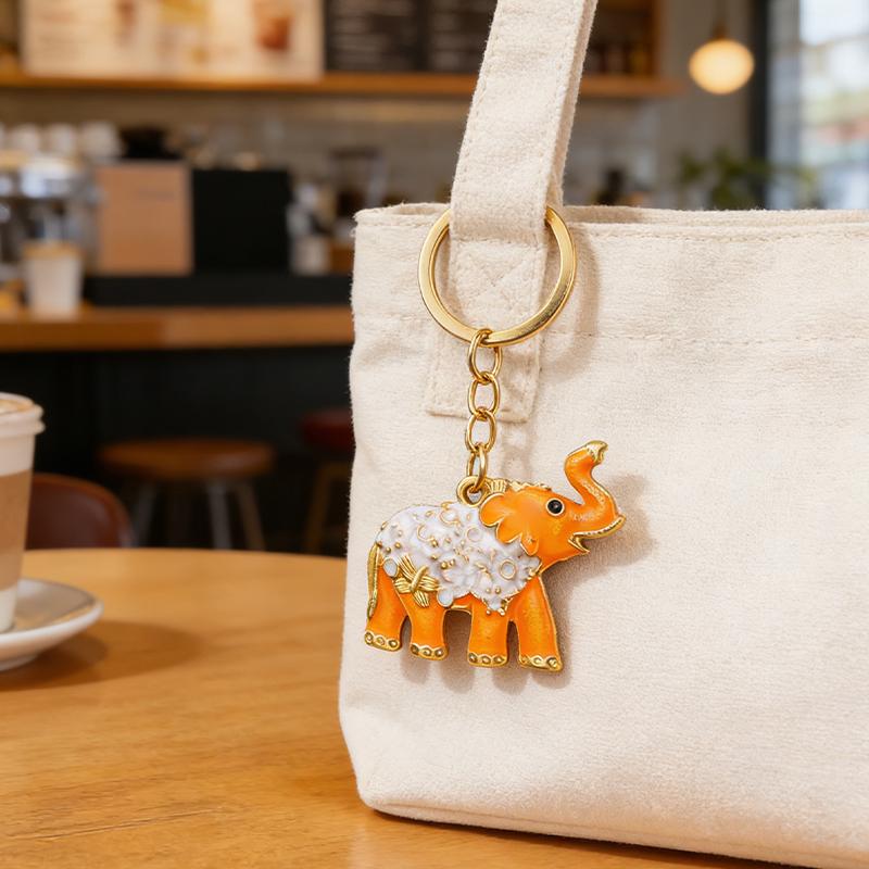 Vintage Colorful Elephant Keychain Creative Cute Animal Bag Car Key Ring For Men Women Gift