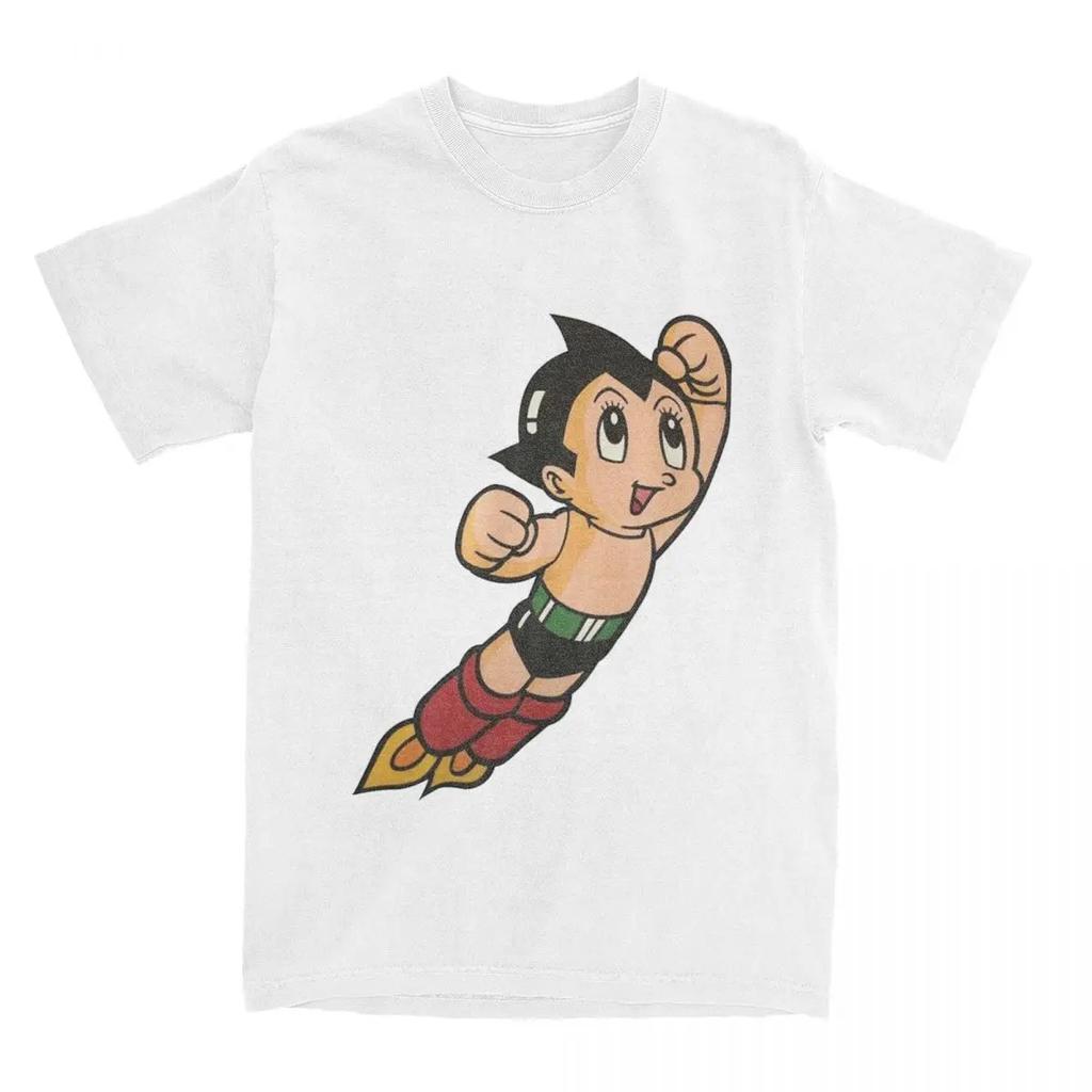 Vintage Astroboy Anime Robot Astro Boy Space T Shirts Men Cotton Funny T-Shirt O Neck Tees Short Sleeve Tops Plus Size