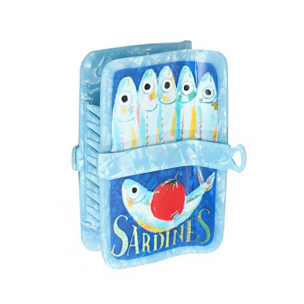 Sardine Can Small Fish Hair Clip Hairpin Square Fish Grab Clip Ocean Animal Hair Claw  Streetwear