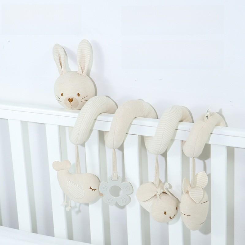 Baby Organic Cotton Bed Crib Mobile With Visual And Auditory Stimulation For Infant Development