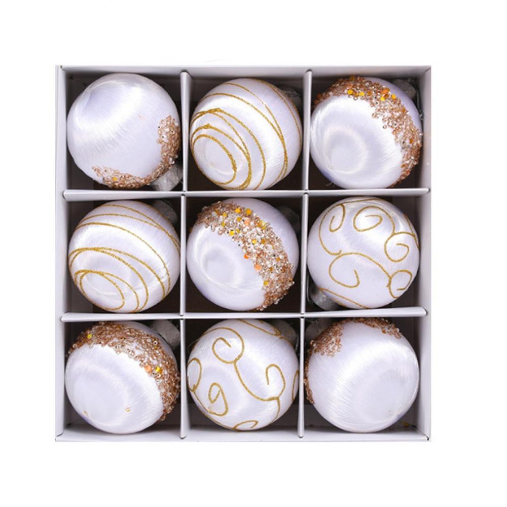 

Набор из 9 шт. рождественских шаров 8 см, большое подвесное украшение, подвеска для украшения рождественской елки, реквизит белый