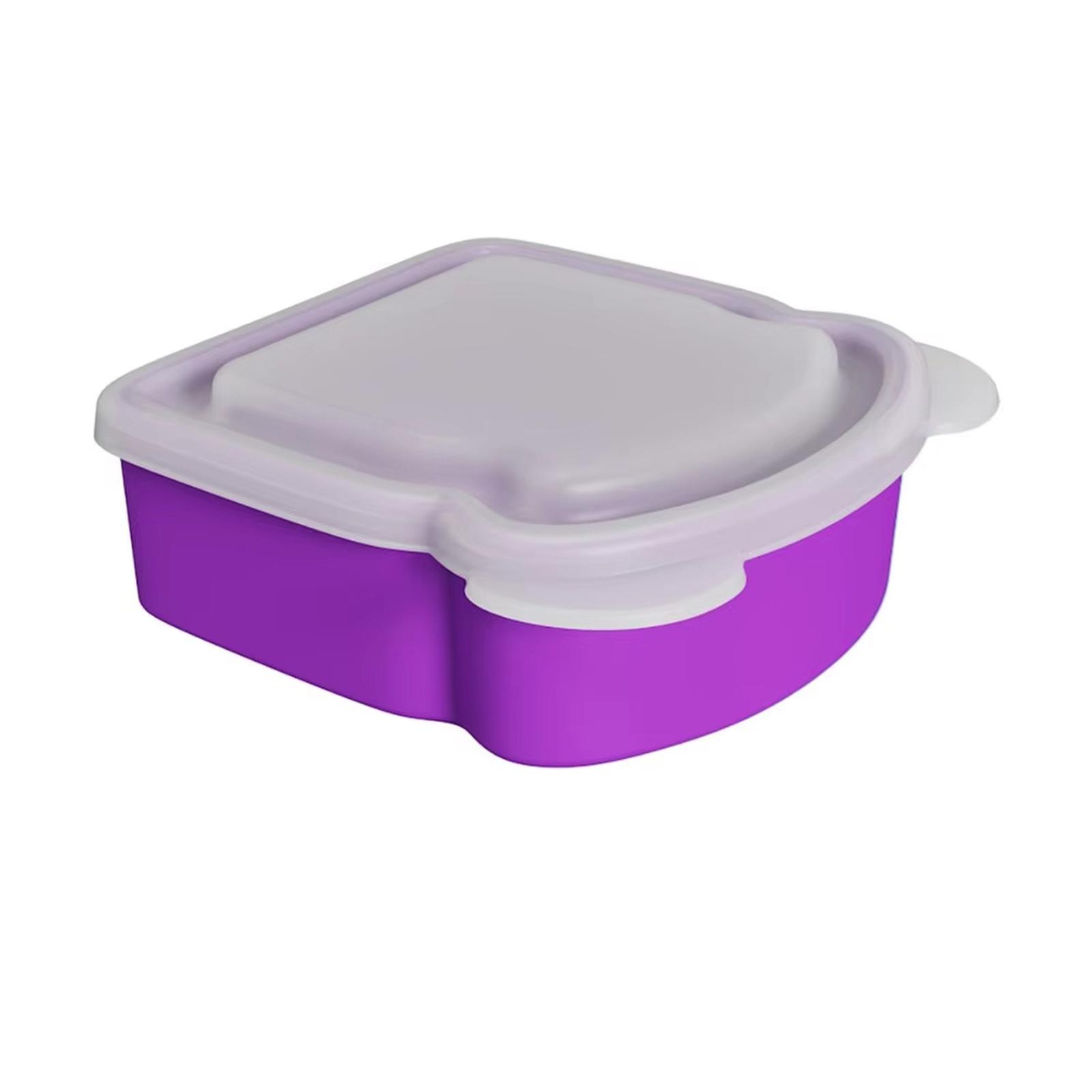 

Silicone Lunch Box for Kids, 480ml Single Layer Sandwich Bento Box, Food Storage Container фіолетовий