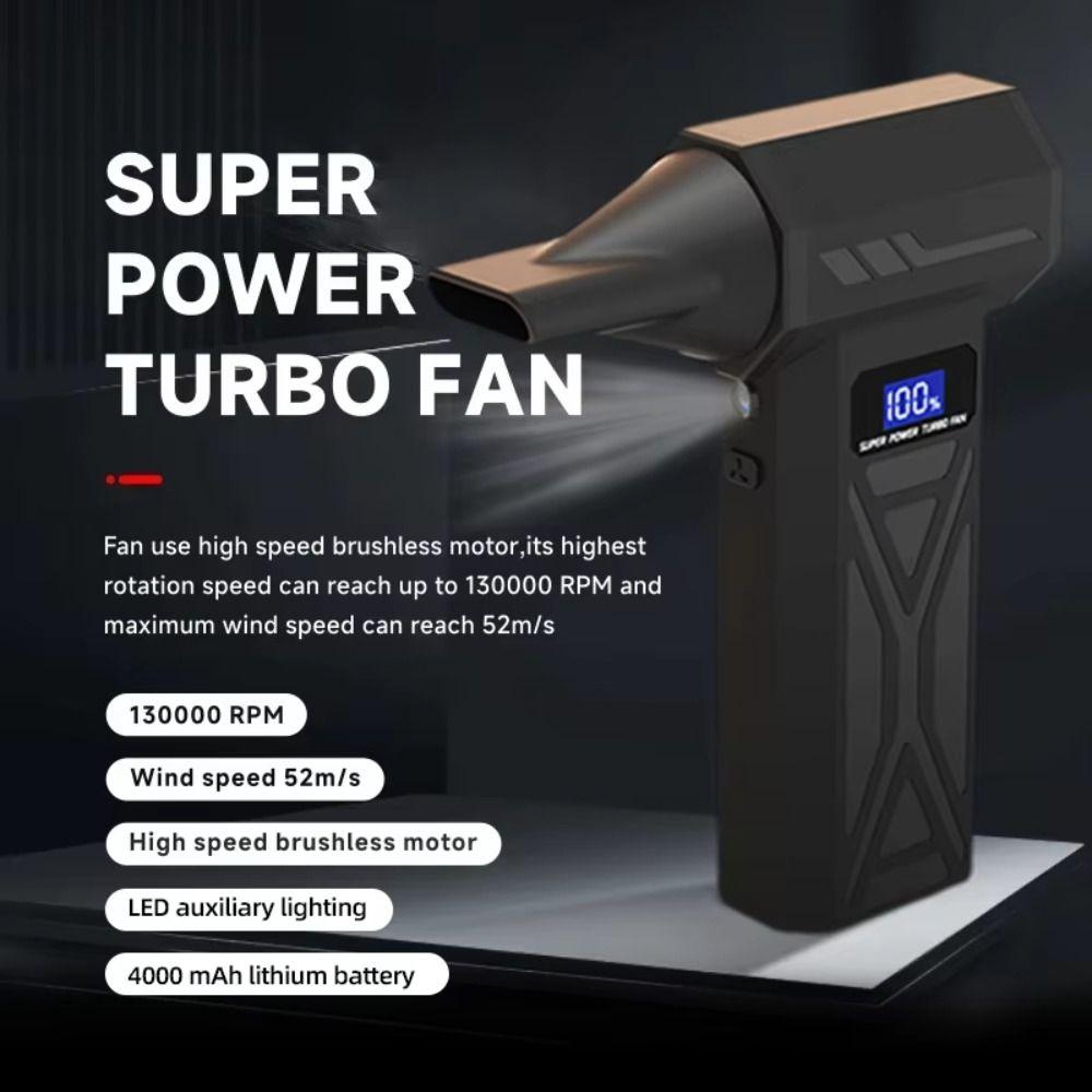 Brushless Motor Powerful Dust Blower with LED Light Digital Display Handheld Turbo Violent Fan High-Speed Speed Adjustable